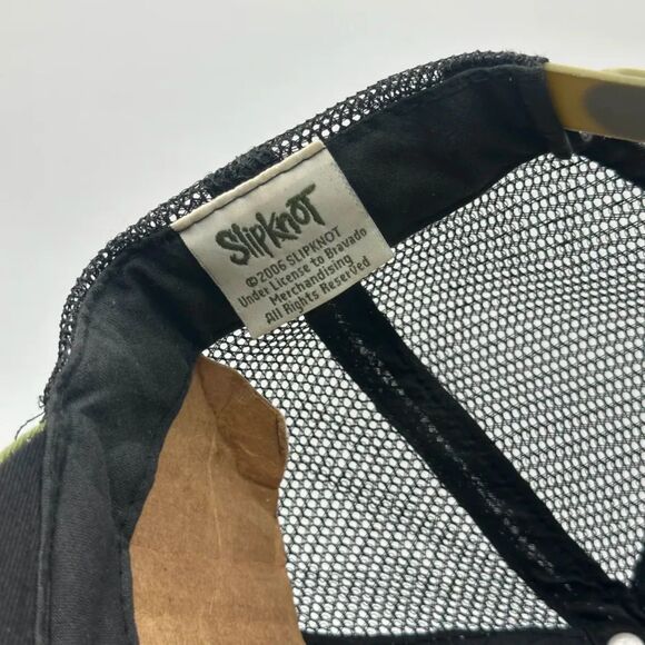 2006 Slipknot Army Green Grunge Metal Trucker Hat - Picture 4 of 5